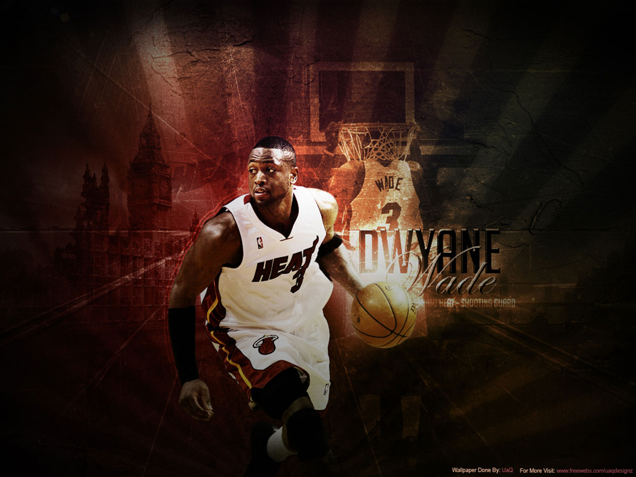 Second wallpaper of Dwayn Wade, Heat all star, for today i was asked to 