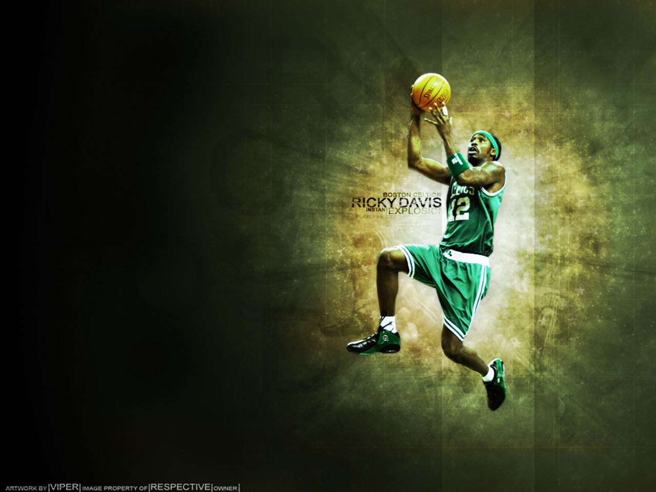  the first one is wallpaper of him going for layup in Celtics jersey with 