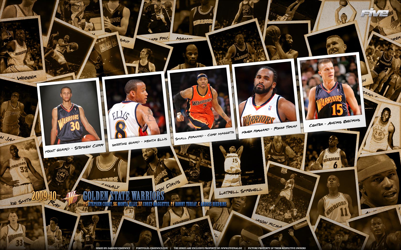 Next is widescreen wallpaper of Golden State Warriors 2010 starting five: 