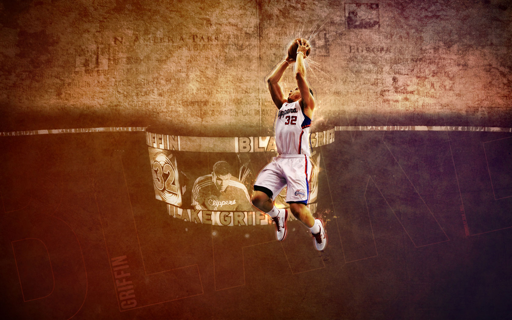 Blake Griffin Clippers Dunk Widescreen Wallpaper | Basketball