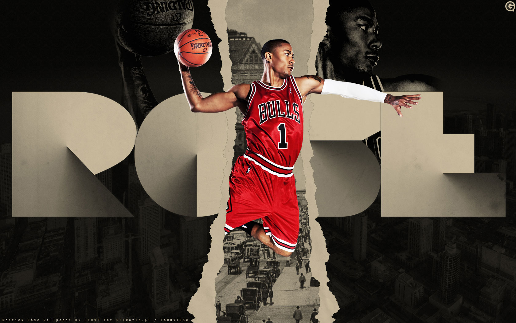 Derrick Rose Bulls Number 1 Widescreen Wallpaper | Basketball