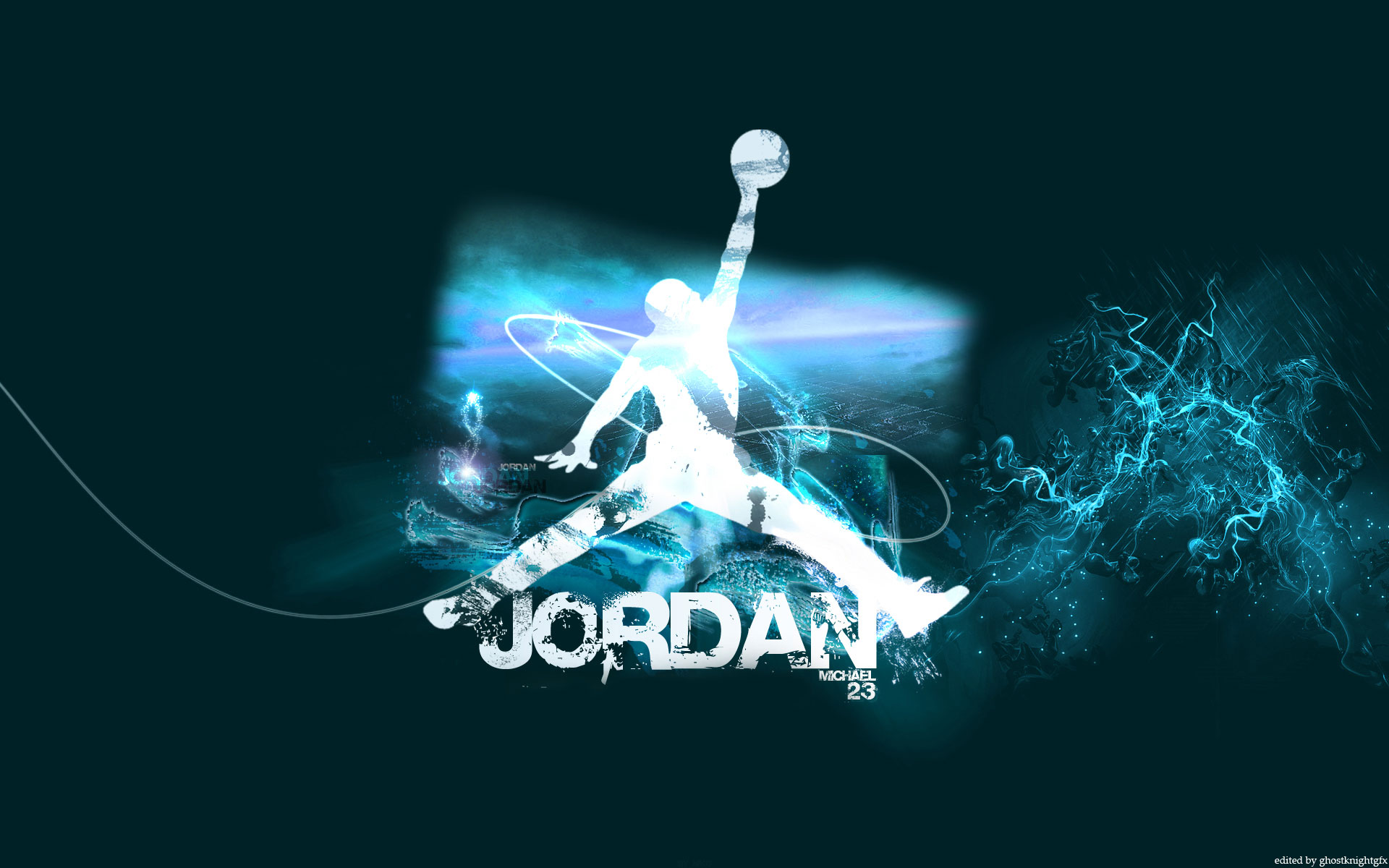 Michael Jordan Air Logo Widescreen Wallpaper | Basketball Wallpapers at