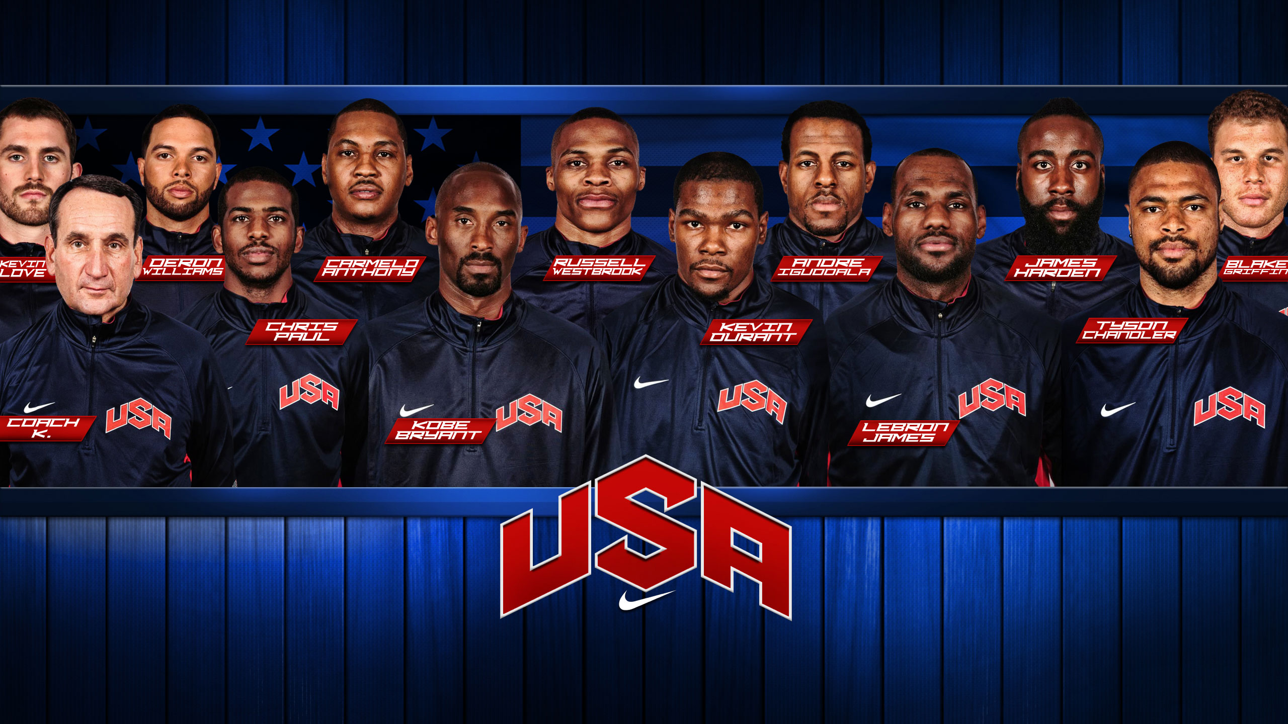 USA Dream Team 2012 Roster 2560×1440 Wallpaper