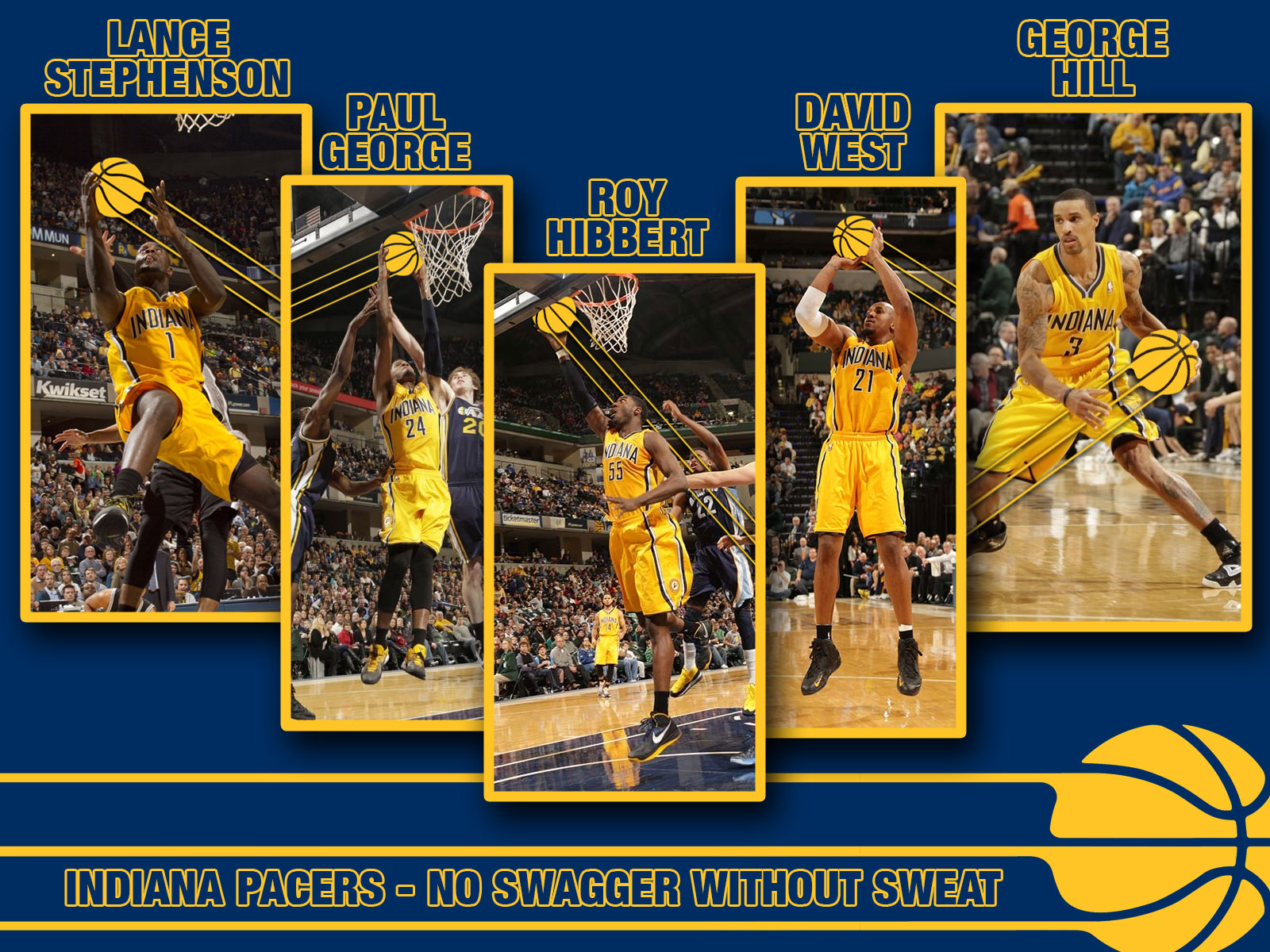 Indiana Pacers 2013 Starters 1600x1200 Wallpaper1600 x 1200