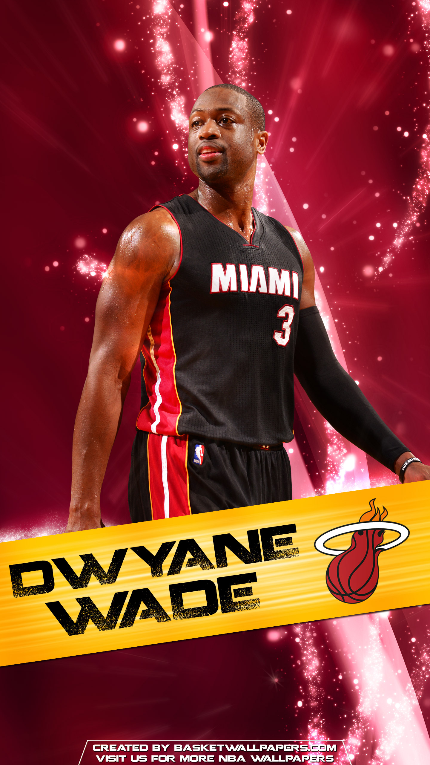 Dwyane Wade Miami Heat 2016 Mobile Wallpaper | Basketball Wallpapers at ...1440 x 2560