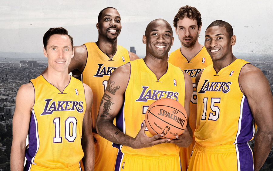 LA Lakers 2013 Starters Media Days 1440x900 Wallpaper