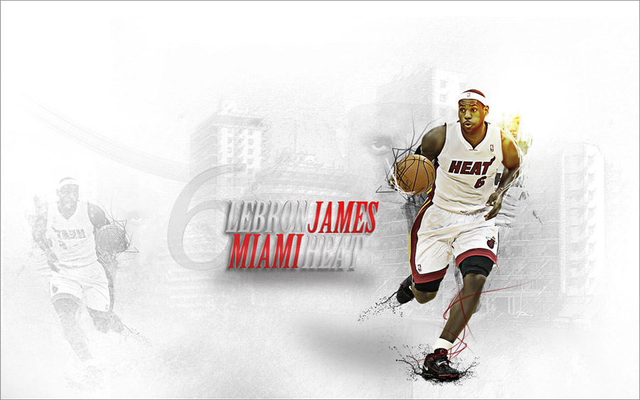 LeBron James Miami Heat Widescreen Wallpaper