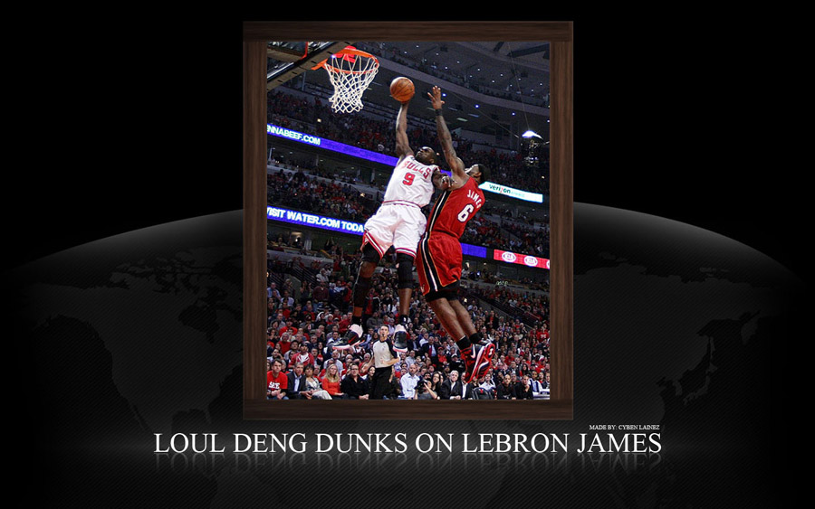 Luol Deng Dunk Over LeBron James Widescreen Wallpaper
