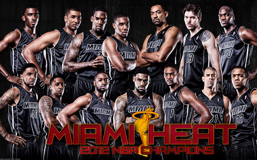 Miami Heat 2012 NBA Champions Roster Wallpaper