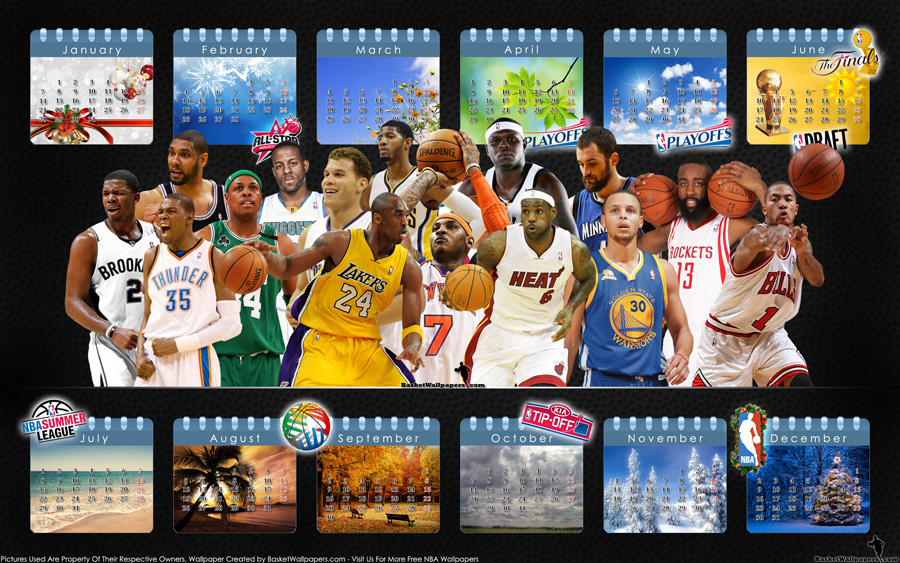 2013 NBA Calendar 2560x1600 Wallpaper