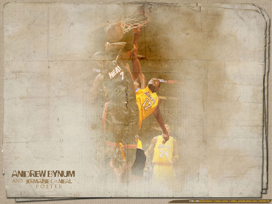 Andrew Bynum Dunk Over Jermaine O'Neal Wallpaper