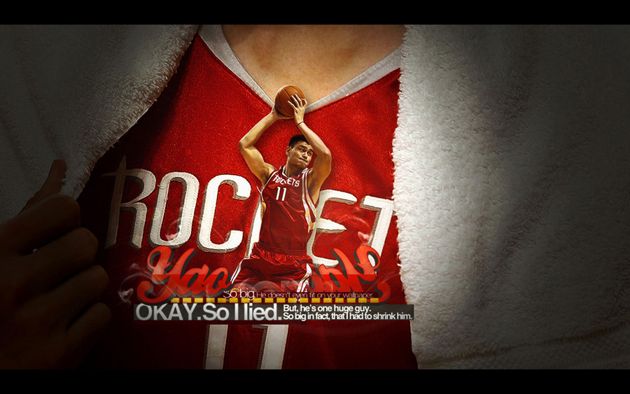 Yao Ming Rockets Widescreen Wallpaper