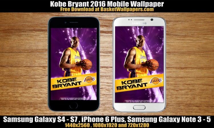 Kobe Bryant Los Angeles Lakers 2016 Mobile Wallpaper