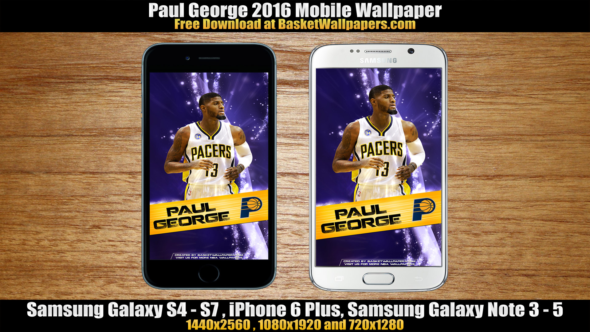 Paul George Indiana Pacers 2016 Mobile Wallpaper
